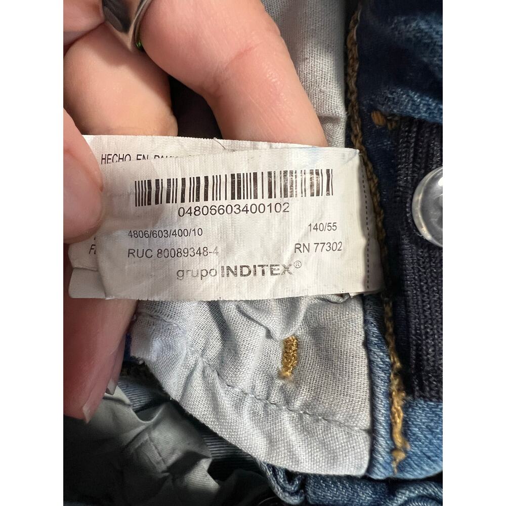 ZARA Girls Skinny Jeans Blue Adjustable Waist Stretch Denim Size 10 (140 cm) - Picture 10 of 11